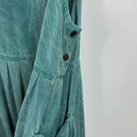 Limited Express Vintage Sleeveless Rayon Green Midi Sun Dress Size L - Picture 7 of 7
